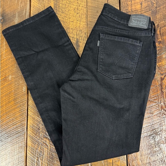 Levi’s Women’s 505 Straight Black Jeans Size 10 W30 L32 Classic Fit - Picture 1 of 11
